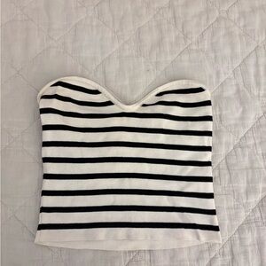 H&M Monochrome Striped Crop Top